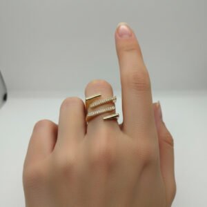 Vip Takı Kalın 3 Sıra Zirkon Taşlı