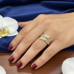 Vip Takı Karşılıklı Zirkon Taşlı Yüzük