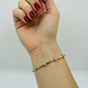 Stainless Steel Baget Taşlı Bileklik