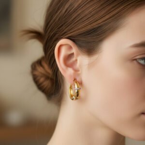 Vip Takı Bombeli Zirkon Taşlı Küpe