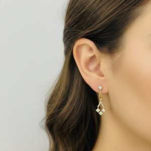 Sallantılı Kareli Zirkon Taşlı