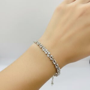 Petek Çift Sıra Zirkon Taşlı Bileklik