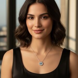 Stainless Steel İnce Zincir Nazar Boncuklu Kolue