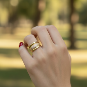 ALTIN KAPLAMA TAŞLI YÜZÜK