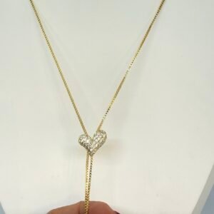 Kalpli Zirkon Taşlı Asansörlü Kolye