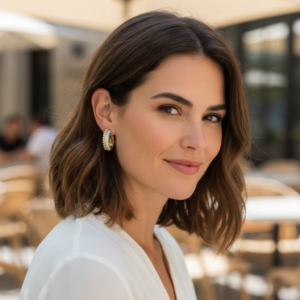 Zirkon 2li Görünüm Küpe