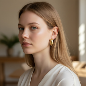 Bombeli Taşlı Küpe