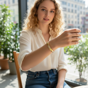 Sade Ortası Taşlı Kelepçe