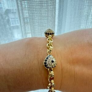 Nazar Boncuklu Kalpli Bileklik