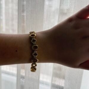 Geometrik Desenli Gold Bileklik