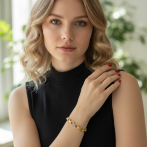 Halkalı Ortası Zirkon Bağlı Bileklik