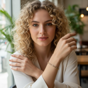 Küçük Kare Bileklik Taşlı