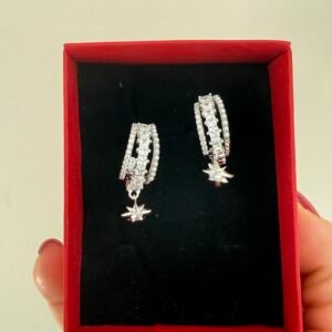 Silver Taşlı Küpe